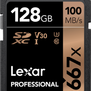 128GB-Lexar-Pro-667X-SDXC-UHS-I-U3-(V30)-R100/W90