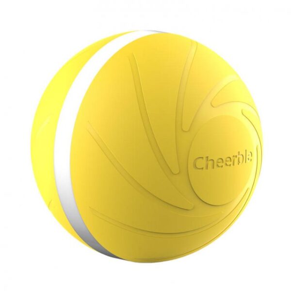 Cheerble-W1-interactive-ball-for-dogs-and-cats-yellow