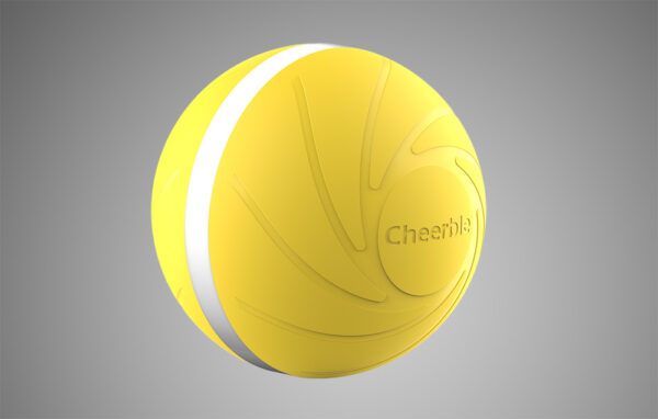 Cheerble-W1-interactive-ball-for-dogs-and-cats-yellow
