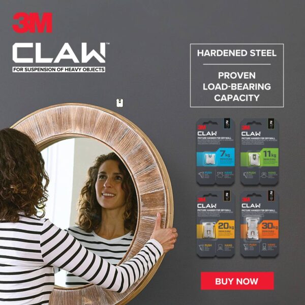 3M Claw Hook for drywall hold 30 kg 2 hooks
