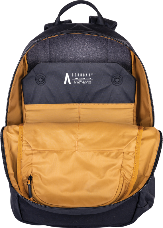 Boundary Rennen Classic XPAC Daypack Jet outside Black and inside orange color