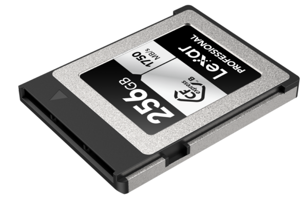 Lexar 256GB CFExpress Pro Silver seria. It also features high-speed performance of up to 1750MB/s read and 1300MB/s write.