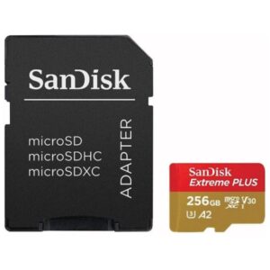 256GB SanDisk microSD Extreme Plus 200/140 MB/s Class 10 V30 UHS-I U3