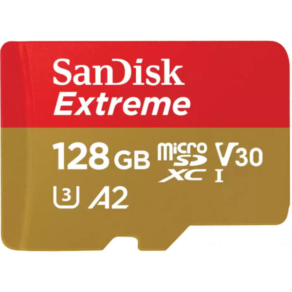 128GB SanDisk microSD Extreme 190/90 MB/s Class 10 V30 UHS-I U3