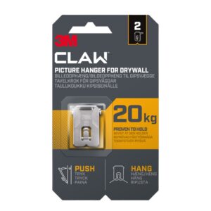 3M Claw Hook for drywall hold 20 kg 2 hooks