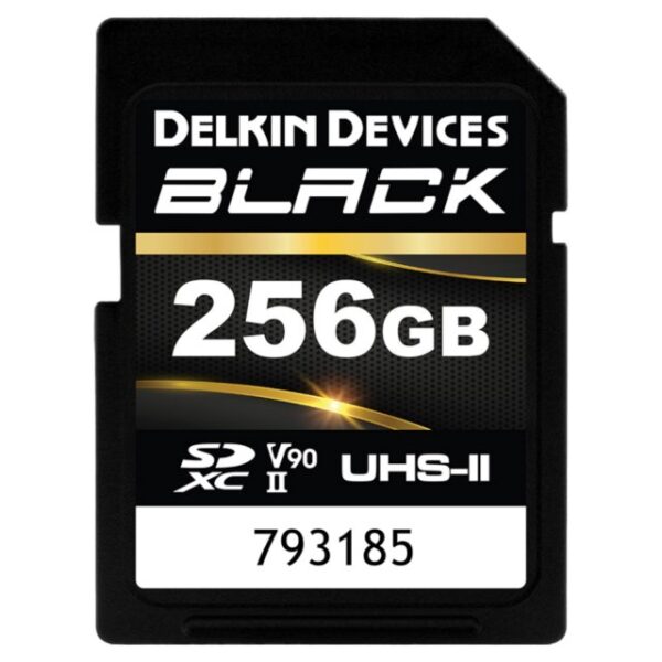 256GB Delkin SDXC BLACK Rugged UHS-II R300 W250 V90
