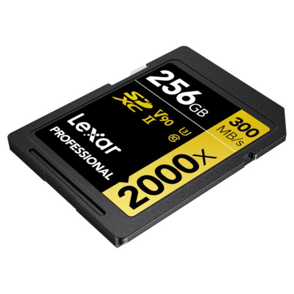 256GB Lexar Pro 2000x SDXC U3 V90 UHS-II R300MBs W260MBs