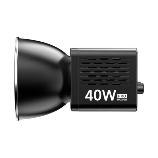 Ulanzi L023 40W Pro COB Fill Light Black vaade küljelt reflektoriga