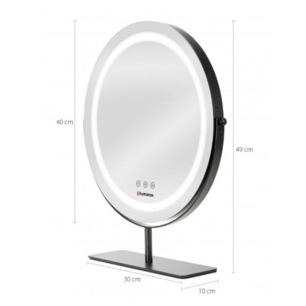 Humanas HS-HM Scarlet makeup mirror with LED lighting black