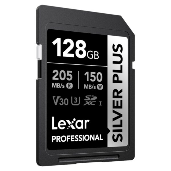 128GB Lexar SDXC Professional SILVER Plus 1066x U3 UHS-I R205 W150 V30