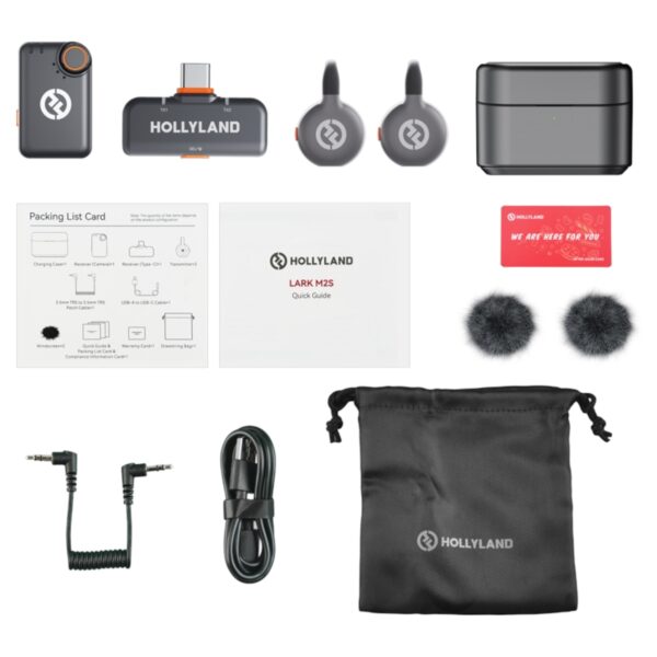 Hollyland LARK M2S Mini Combo Wireless Lavalier Microphone Mini Combo Space Gray