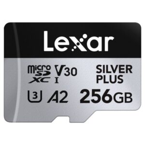 256GB Lexar microSD Silver Plus R205/W150 MB/s V30 UHS-I U3