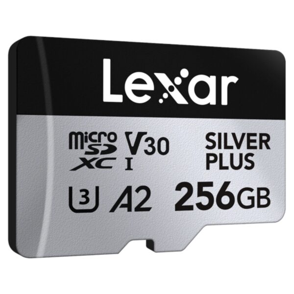 256GB Lexar microSD Silver Plus R205/W150 MB/s V30 UHS-I U3