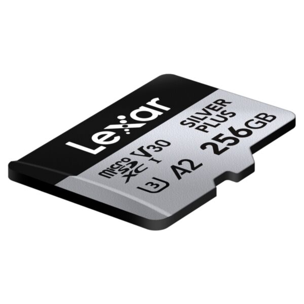 256GB Lexar microSD Silver Plus R205/W150 MB/s V30 UHS-I U3