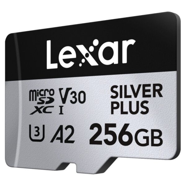 256GB Lexar microSD Silver Plus R205/W150 MB/s V30 UHS-I U3