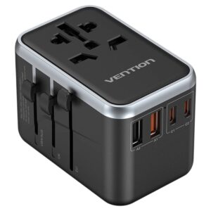 Vention FJFB0 GaN 2xUSB-C 2xUSB-A Universal Travel Adapter 65W