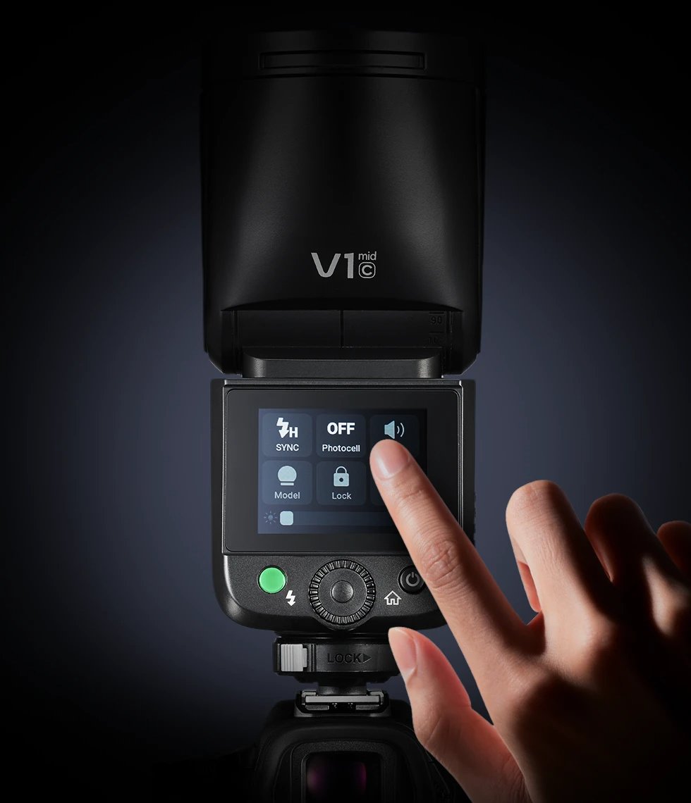 Godox V1 Mid puuteekraan