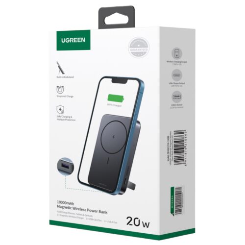 UGREEN 10000MAH MINI MAGNETIC WIRELESS 20W POWER BANK WITH HOLDER