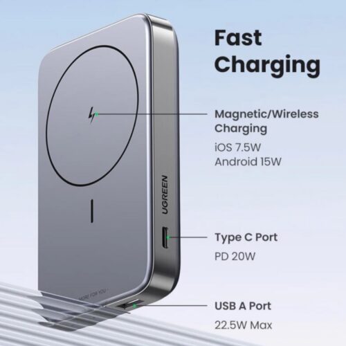 UGREEN 10000MAH MINI MAGNETIC WIRELESS 20W POWER BANK WITH HOLDER