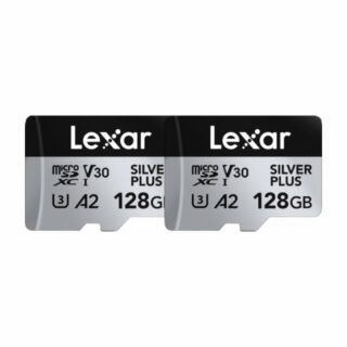 128GB Lexar microSDXC SILVER Plus 1066x U3 UHS-I R205 W150 V30 2 pack