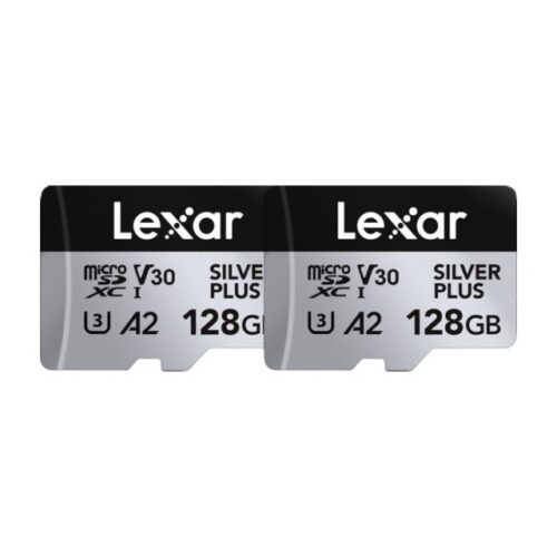 128GB Lexar microSDXC SILVER Plus 1066x U3 UHS-I R205 W150 V30 2 pack