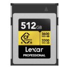 Ristküliku kujuline CFExpress mälukaart mahutab endas 512GB andmemahtu. Toode on musta ja hõbeda värviline.