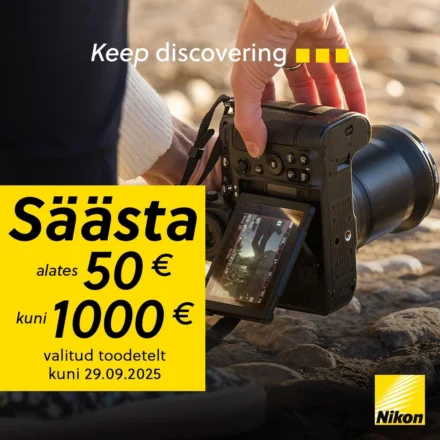Nikon septembrikampaania 2025 – säästa 50 kuni 1000 eurot valitud Nikon Z kaameratelt ja objektiividelt Fotoakadeemias