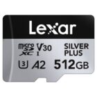 512GB Lexar microSD Silver Plus R205/W150 MB/s V30 UHS-I U3