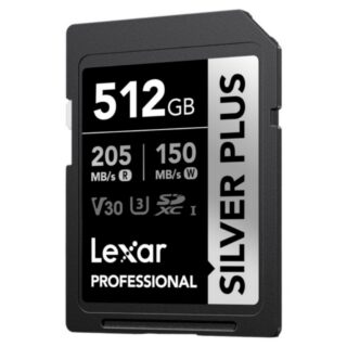 512GB Lexar SDXC Professional SILVER Plus 1066x U3 UHS-I R205 W150 V30