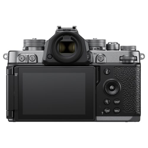Nikon Zf kere tagant vaade. Näha on LCD ekraan, mis ei ole sisselülitatud.