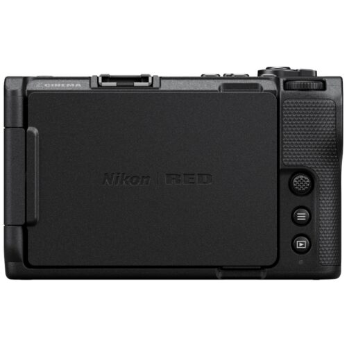 Nikon | RED ZR – kõik-ühes täiskaader kinokaamera kerele tagant vaade. Ekraan suletud.