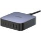 UGREEN 40914 Nexode 200W 6-port GaN laualaadija. Pordid annavad välja 100W, 65W ja 22,5W. Laadija saab ise aru, kui suurt pinget laetav toode talub.