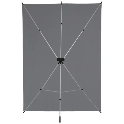 Westcott X-Drop Sweep Backdrop hall taust ja alumiiniumstatiiv tagantvaates