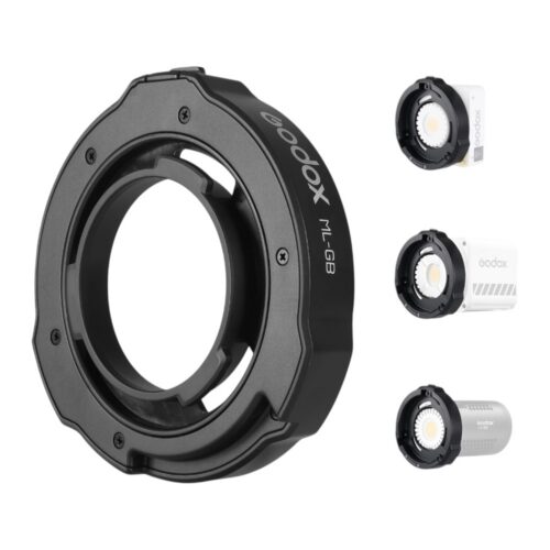 Godox ML-GB Bowens adapter vaade lampidele, millega sobib