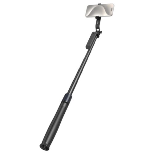 SmallRig 4668 Windproof Live Broadcast Stabilizer Stand Encore PT60 nutitelefon selfipulga küljes ja pulk lahtises asendis