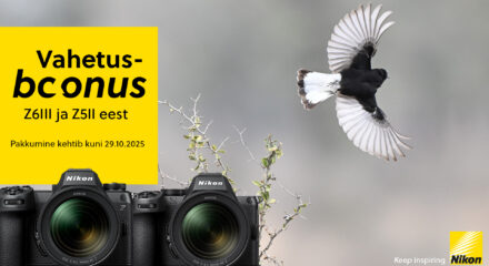 Nikon Trade-In kampaania – vaheta vana kaamera uue Nikon Z8, Z6III või Z5II vastu FOTOakadeemias, pakkumine kehtib kuni 29.10.2025.