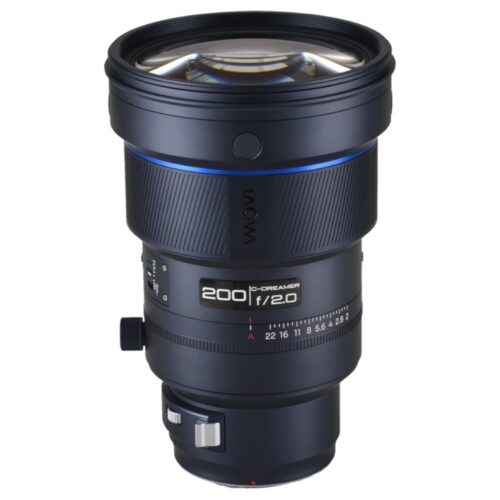 200mm f/2 Laowa AF Nikon Z püsti seisvale objektiivile vaade