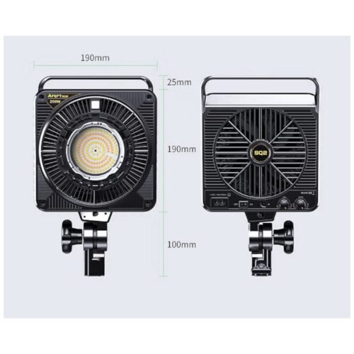 Falcon Eyes Afeft 250W Bi-Color LED Lamp SQ2 mõõtmed