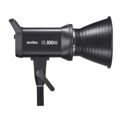 Godox SL100Bi Bi-Color LED Video Light külg vaates reflektoriga