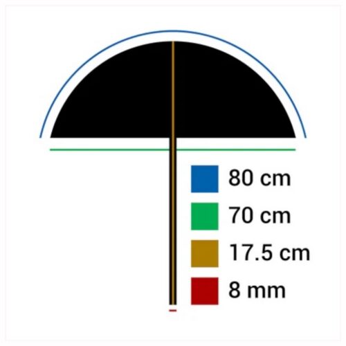 Poolläbipaistva Falcon Eyes vihmavarju UR-32T mõõtmed