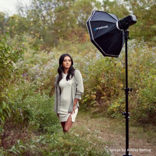 Westcott FJ400 II välguga modelli pildistamine