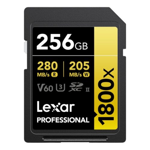 256GB Lexar Pro 1800x SDXC U3 V60 UHS-II R280/W205