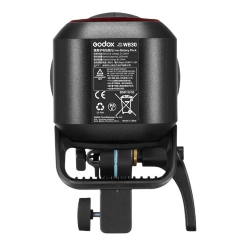 Godox AD800 Pro akuga välklamp tagant vaade akuga