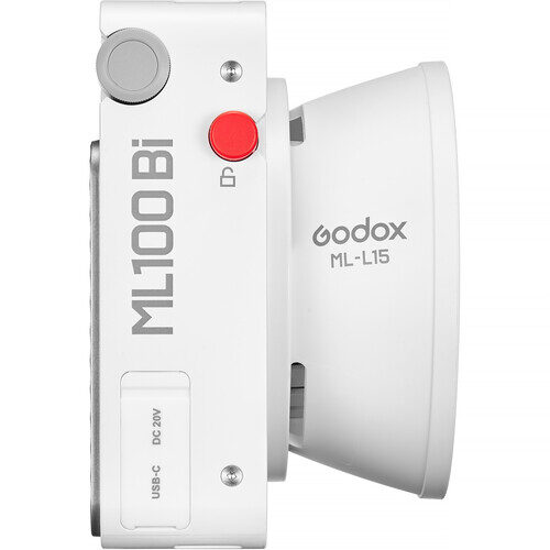 Godox ML100Bi - LED Light Bi-Color külgvaade koos reflektoriga