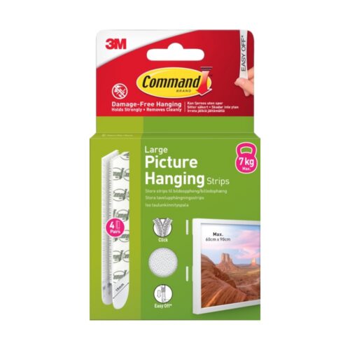 3M Command Strips White Large 4 Sets