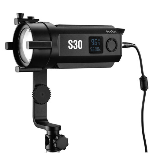 Godox S30 LED fookusvalgusti koos toiteallikaga