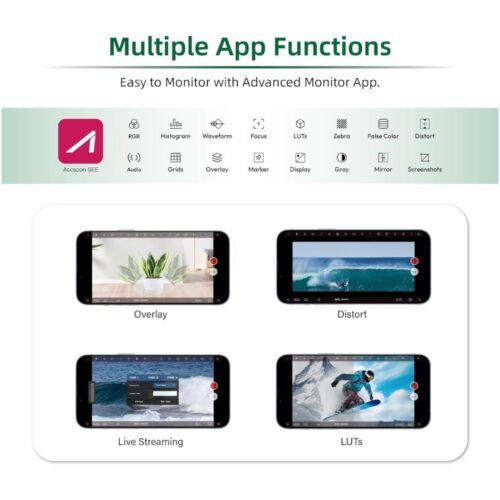 Accsoon CineView SE juhtmevaba videoedastus 350m HDMI/SDI rakenduse funktsioonid