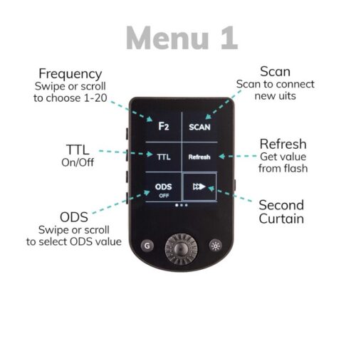 Elinchrom Transmitter Pro X menüü 1