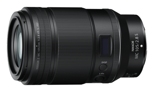 NIKKOR Z MC 105mm f/2.8 VR S objektiiv kõljelt vaatega