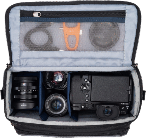 Think Tank Mirrorless Mover 25 V2 kaamerakott – Coast Green kolme objektiiviga